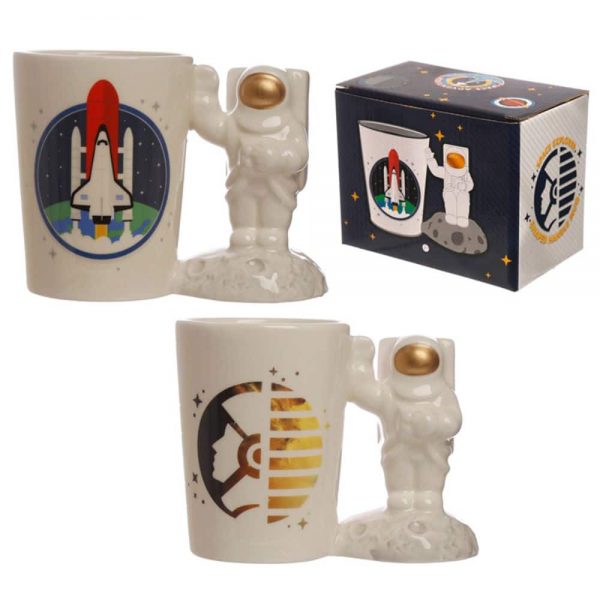 Astronaut Spaceman Shaped Handle Mug with Decal