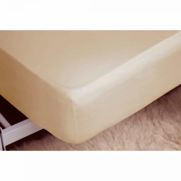 Brushed Cream Single Fitted Sheet