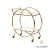 Harriet Circle Drinks Trolley Rect Antique Gold