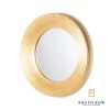 Penzance Circle Ridged Mirror Vintage Gold 90cm