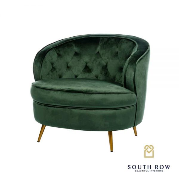 Zaria Velvet Armchair Emerald Green