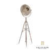 Antique Copper Hammered Back Tripod Lamp