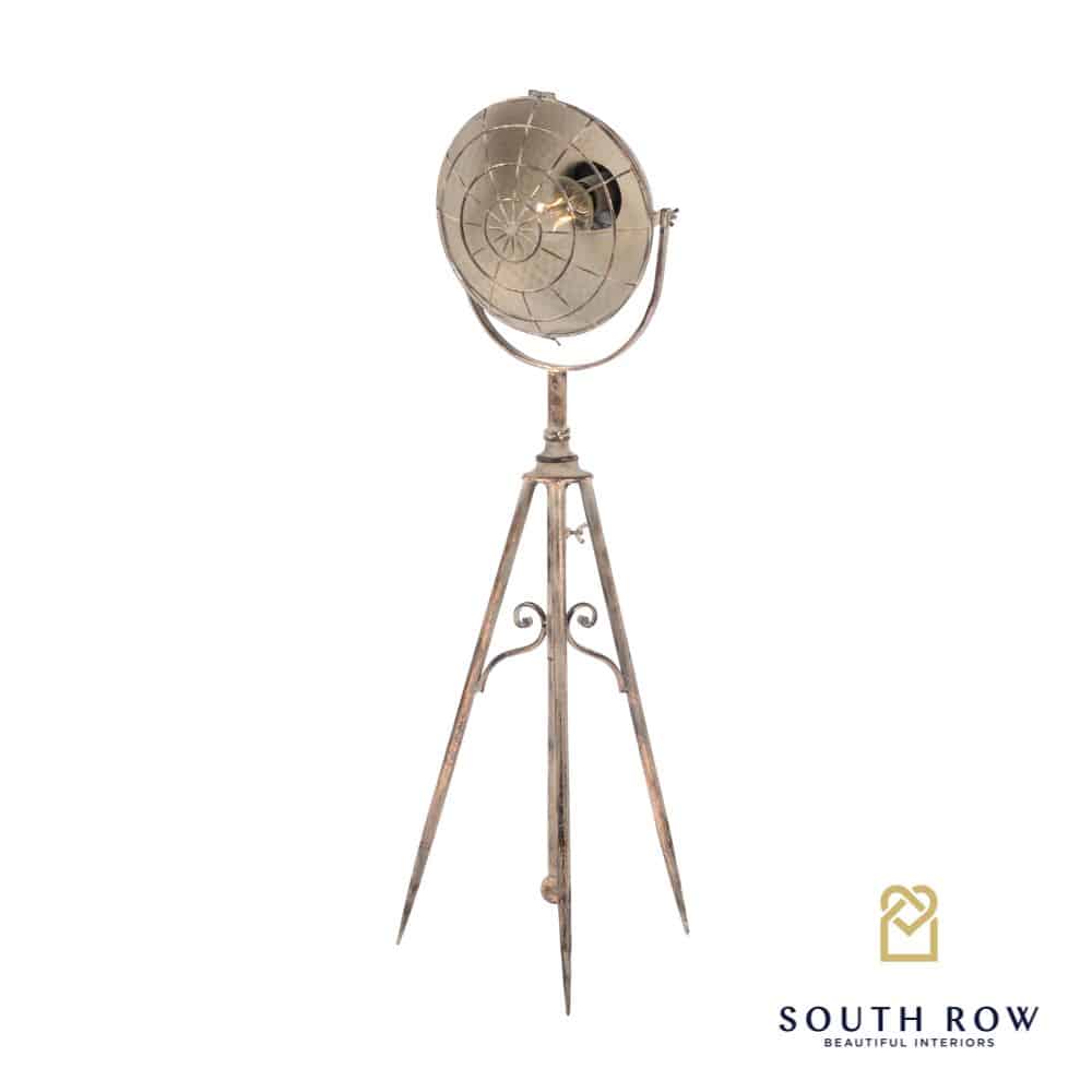 Antique Copper Hammered Back Tripod Lamp