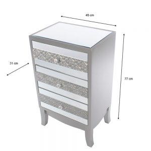 Jade Mirrored 3 Drawer Locker