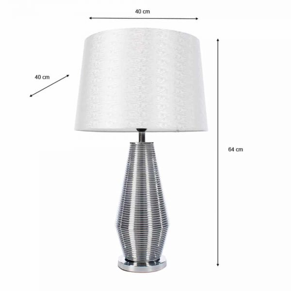 Macy Ridges Table Lamp Smoked Grey 64cm