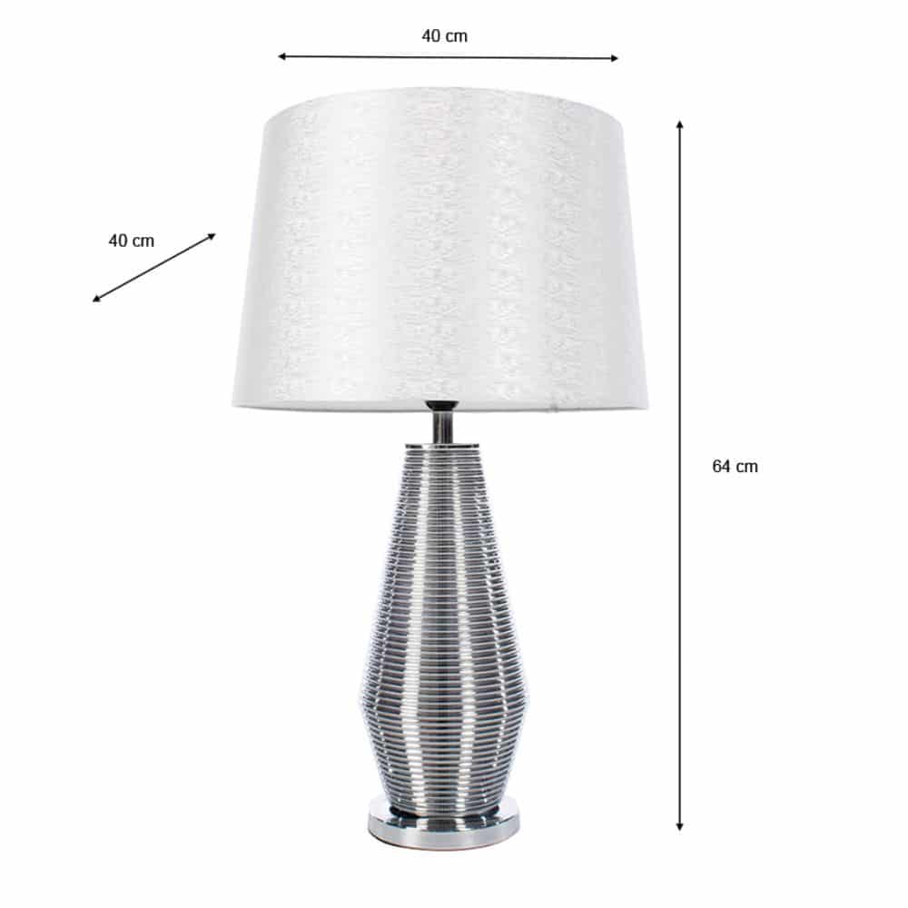 Macy Ridges Table Lamp Smoked Grey 64cm