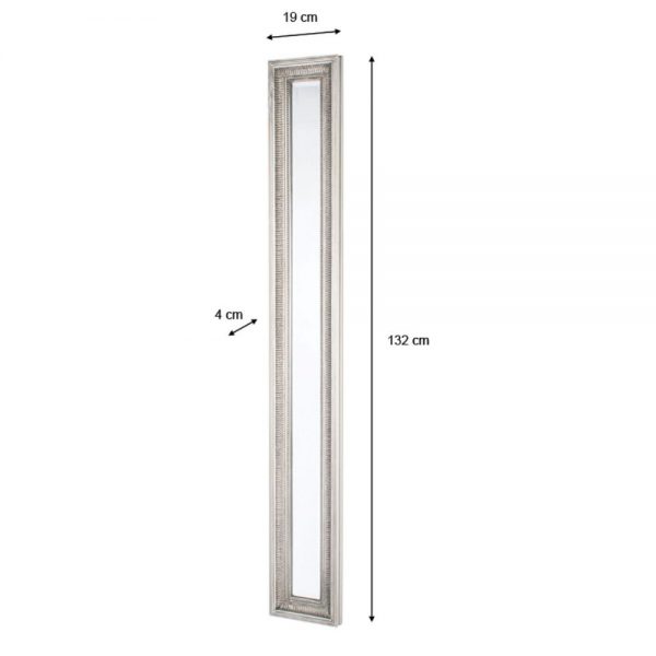 Bordeaux Slim Mirror Antique Silver 132cm