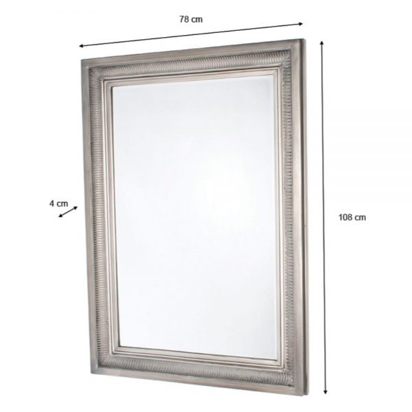 Bordeaux Wall Mirror Antique Silver 78 X 108cm