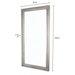 Bordeaux Leaner Mirror Antique Silver 180cm