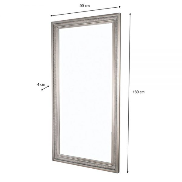 Bordeaux Leaner Mirror Antique Silver 180cm