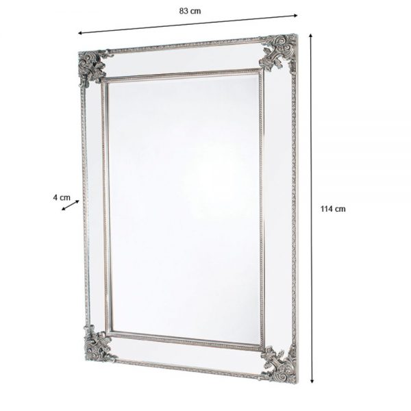 Venetian Wall Mirror Silver 60 x 90cm