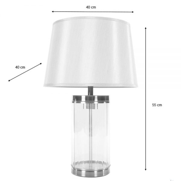 Carlee Table Lamp Satin Silver 55cm