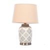 Lia Ceramic Lamp Satin Silver Height 67cm