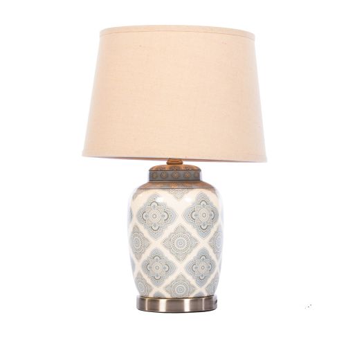 Lia Ceramic Lamp Satin Silver Height 67cm