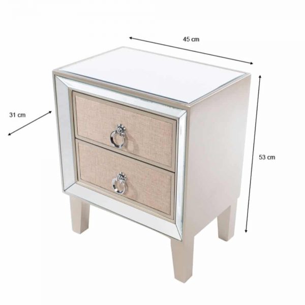 Hayden 2 Drawer Mirrored Locker