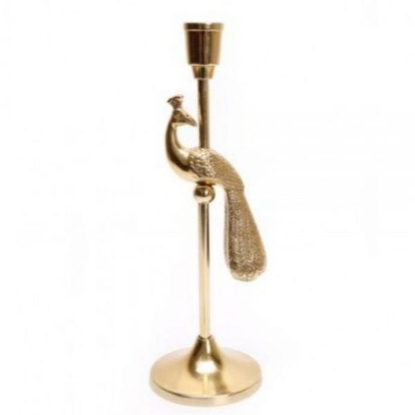 Gold Peacock Candle Stick 30x9cm