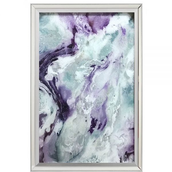 Purple and Grey Abstract Framed Art 99 x 70cm