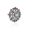Vintage Brooch with Coloured Stones