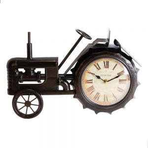 Black Vintage Tractor Clock Height 28cm Width 42cm