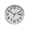Silver Wall Clock With Day & Date