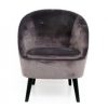 Grey Velvet Lounge Chair 77x82cm
