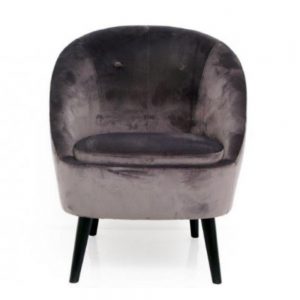 Grey Velvet Lounge Chair 77x82cm