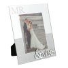 Mirror Glass & Glitter Photo Frame - Mr & Mrs 5x7