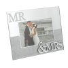 Mirror Glass & Glitter Photo Frame - Mr & Mrs 6x4