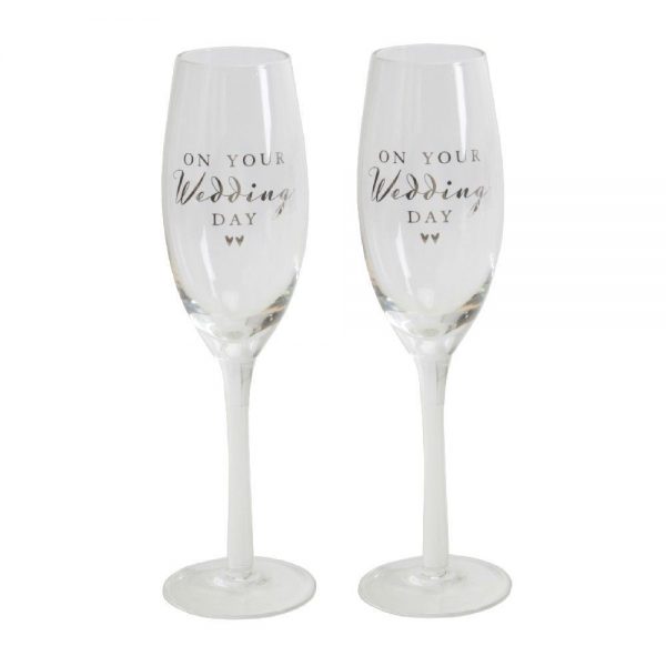 Amore Champagne Flute Set On Your Wedding Day