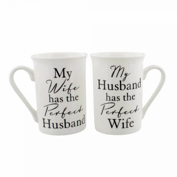 Pair Mugs Perfect Wife/Husband