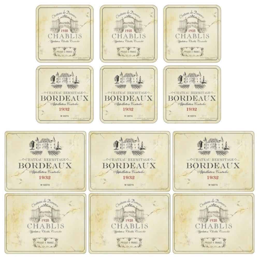 Pimpernel Vin De France Six Placemats & Coasters Allens