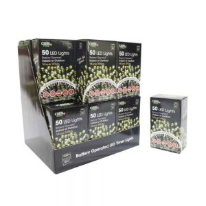 Battery 50 Timer Warm White Led Lights 3xAA