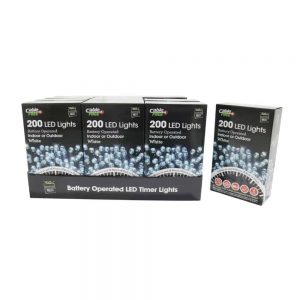 LED Lights 200 Battery Operated Timer White