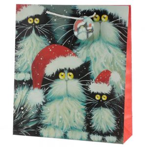 Kim Haskins Christmas Cats Gift Bag Extra Large