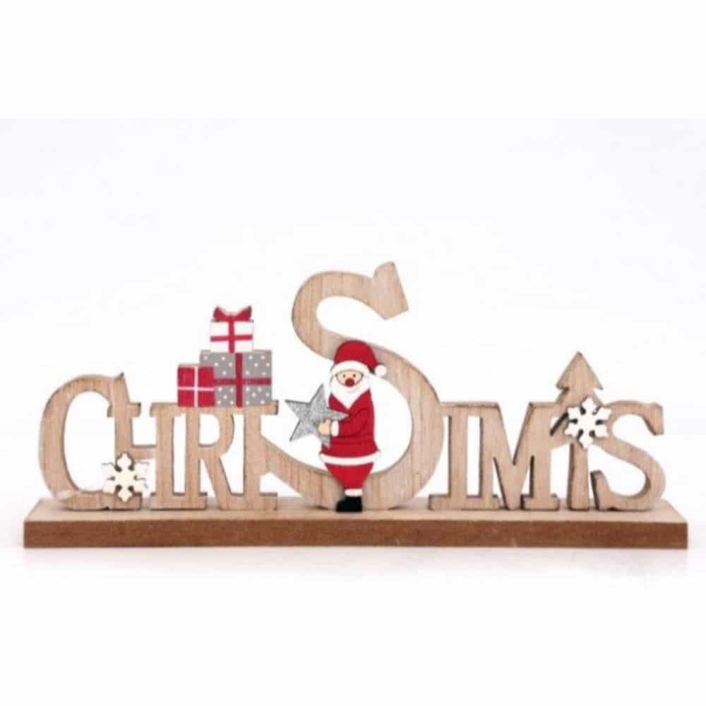 Wooden Christmas Word Stand 30cm