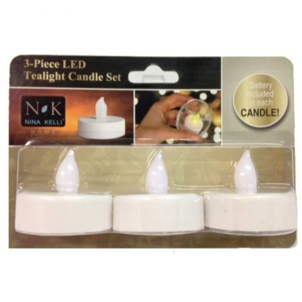 3 White LED Tea Lights