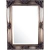 Large Swept Mirror Antique Silver