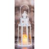 Light House Lantern Gloss White H38cm D16cm