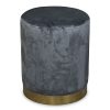 Velvet Stool Grey With Gold Base