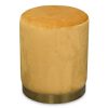 Velvet Stool Mustard With Gold Base