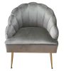 Grange Shell Chair Taupe with Gold Legs
