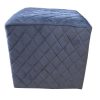 Grange Cubic Stool Quilted Velvet Charcoal 40x40cm