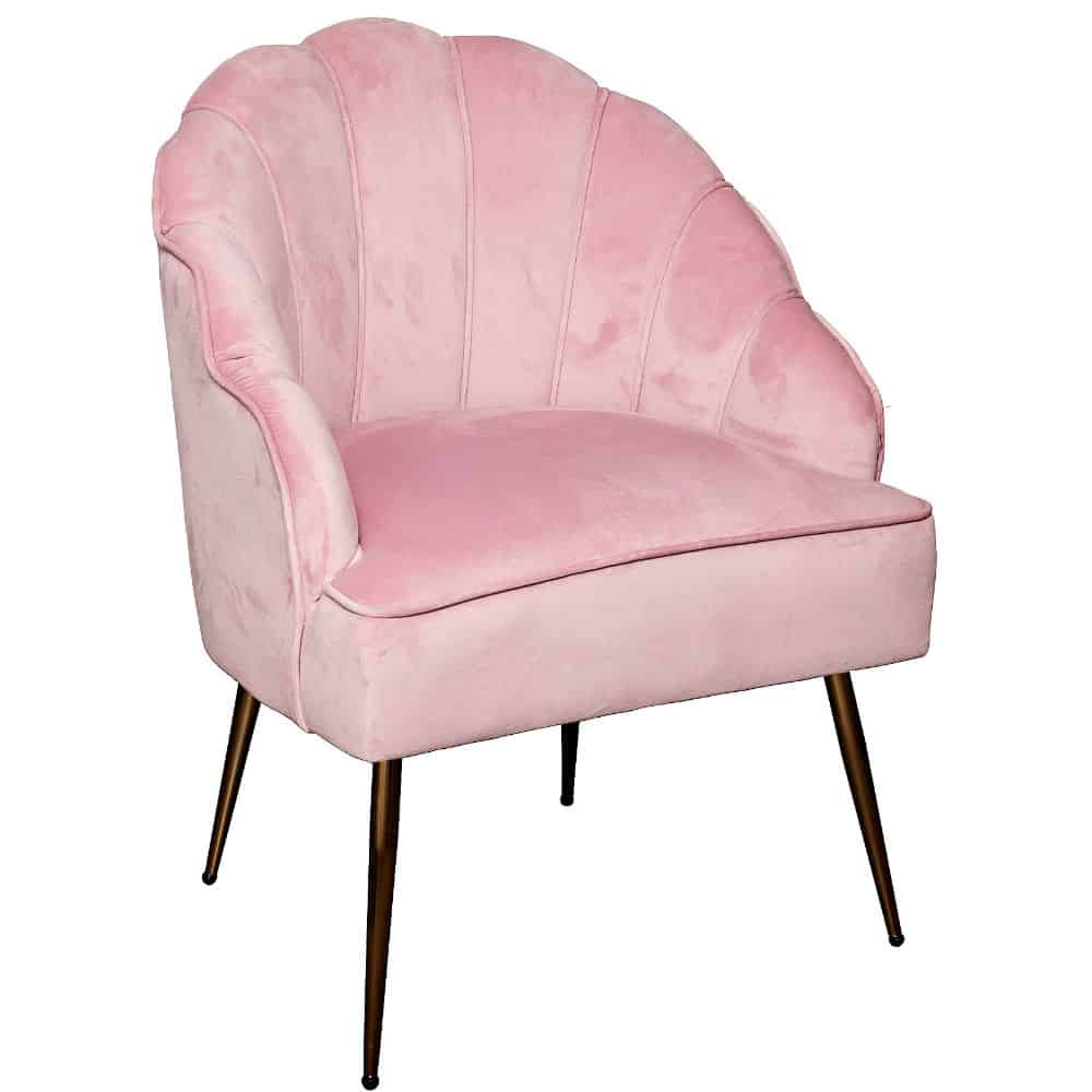 Clam Design Chair in Blush Colour Allens Furniture
