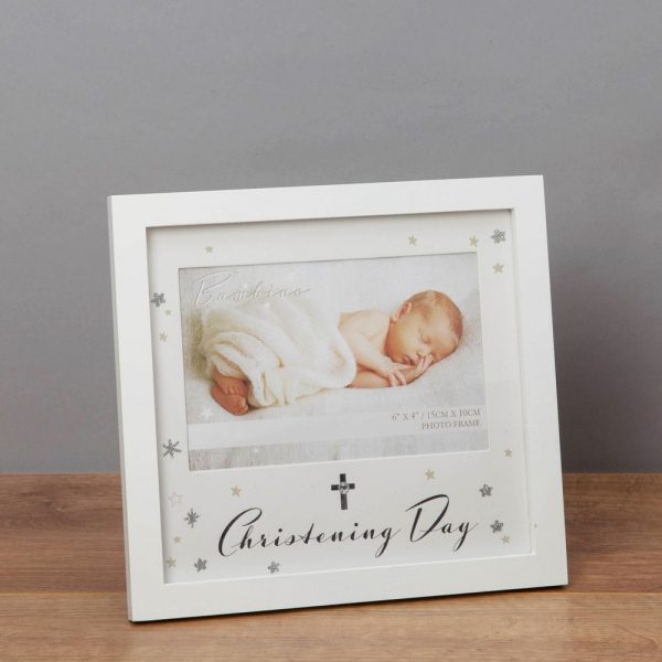 6x4in Bambino White Photo Frame Christening Day