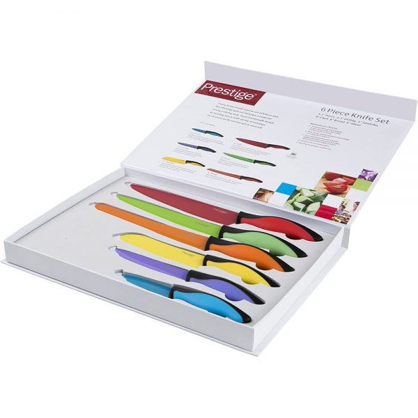 Prestige Colour 6 Piece Non-Stick Knife Set