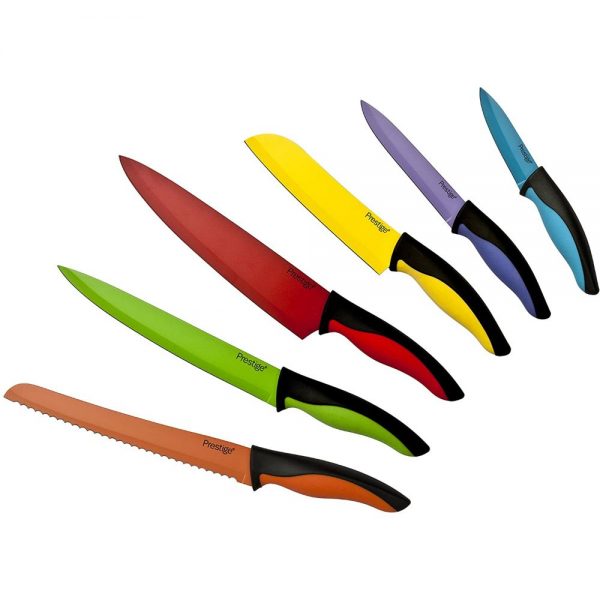 Prestige Colour 6 Piece Non-Stick Knife Set