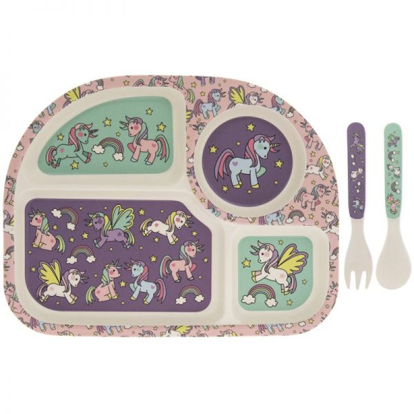 Unicorns Bamboo Eating Set