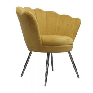 Shell Velvet Chair Mustard