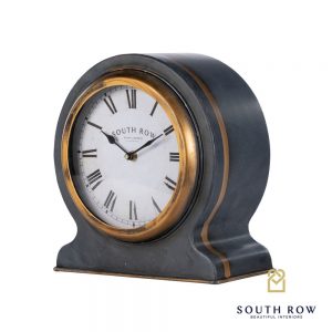 South Row Mantle Clock Black & Gold