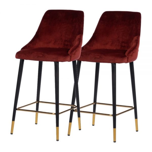 Pair of Burgundy Stools